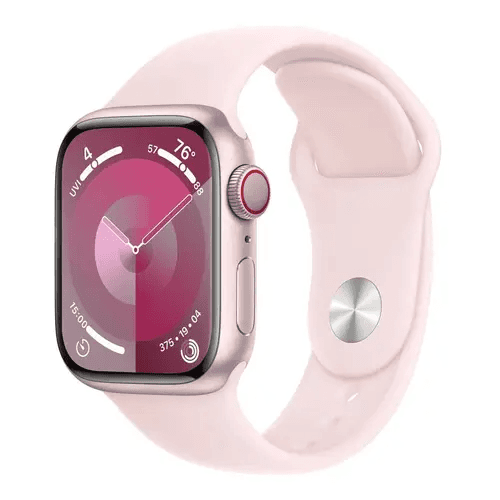 Apple Watch Series 9 GPS + Cellular 45mm Alumínio Rosa c/ Bracelete Desportiva Rosa Claro - Medium/Large - MRML3QL/A