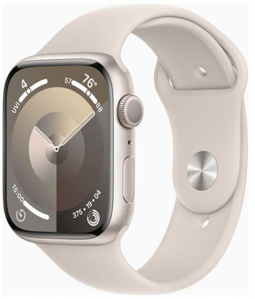 Apple Watch Series 9 GPS 45mm Alumínio Luz das Estrelas c/ Bracelete Desportiva Luz das Estrelas - Medium/Large - MR973QL/A