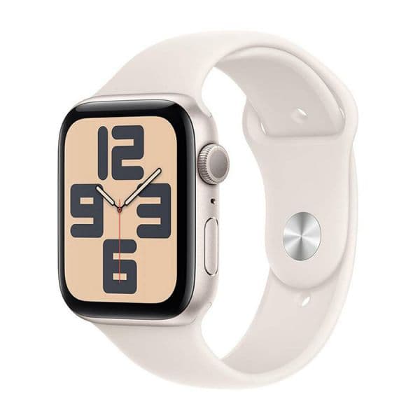 Apple Watch SE (2024) GPS 44mm Alumínio Starlight c/ Bracelete Desportiva Starlight - Small/Medium