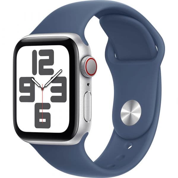 Apple Watch SE (2024) GPS+Cellular 40mm Alumínio Silver c/ Bracelete Desportiva Denim - Medium/Large