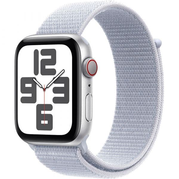 Apple Watch SE (2024) GPS+Cellular 44mm Alumínio Silver c/ Bracelete Loop Blue Cloud