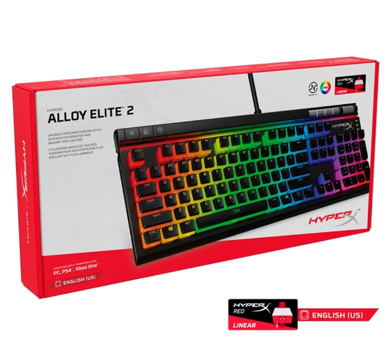 HyperX Teclado Mecânico HyperX Alloy Elite 2 RGB Gaming US Red Switches - 4P5N3AA (Teclado US)
