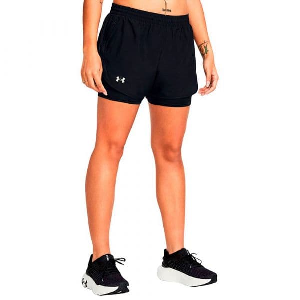 Under Armour Fly By 2-in-1 Shorts Preto S Mulher