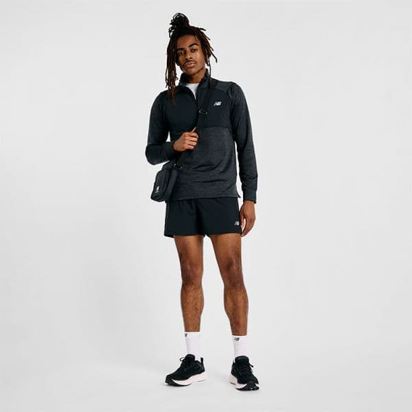 New Balance Sweatshirt Athletics Heat Grid 1/2 Zip mt43204-bk L Preto