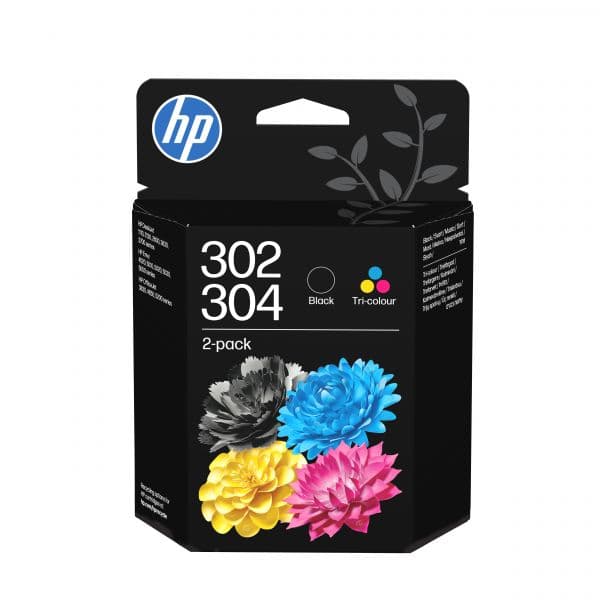 Tinteiro HP Cartucho 302 + 304 Tricolor e Negro