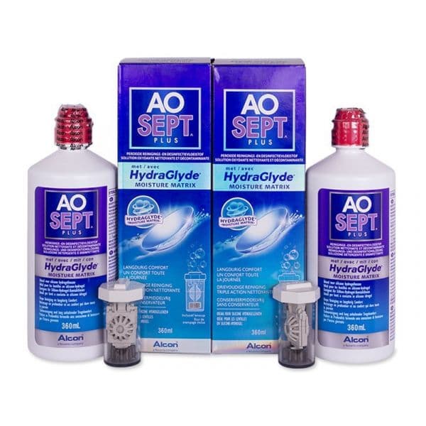 Alcon Solução AoSept Plus HydraGlyde 2x360ml