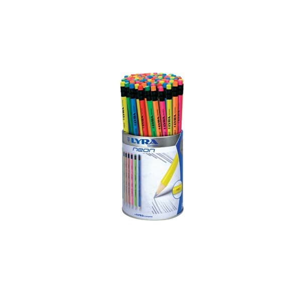 Lyra Pack 96 Lápis Carvão N 2 HB Neon c/ Borracha
