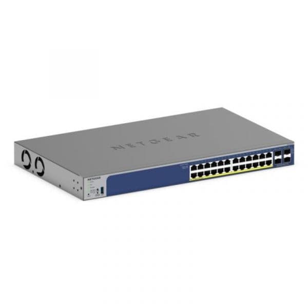 Switch de rack empilhável L2/L3 Netgear GS728TX 24x10G RJ-45 4xSFP+ PoE