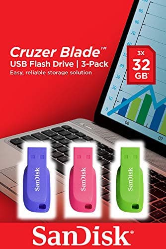 MEMORIA 32GB SANDISK CRUZER BLADE PACK 3 UNIDADES