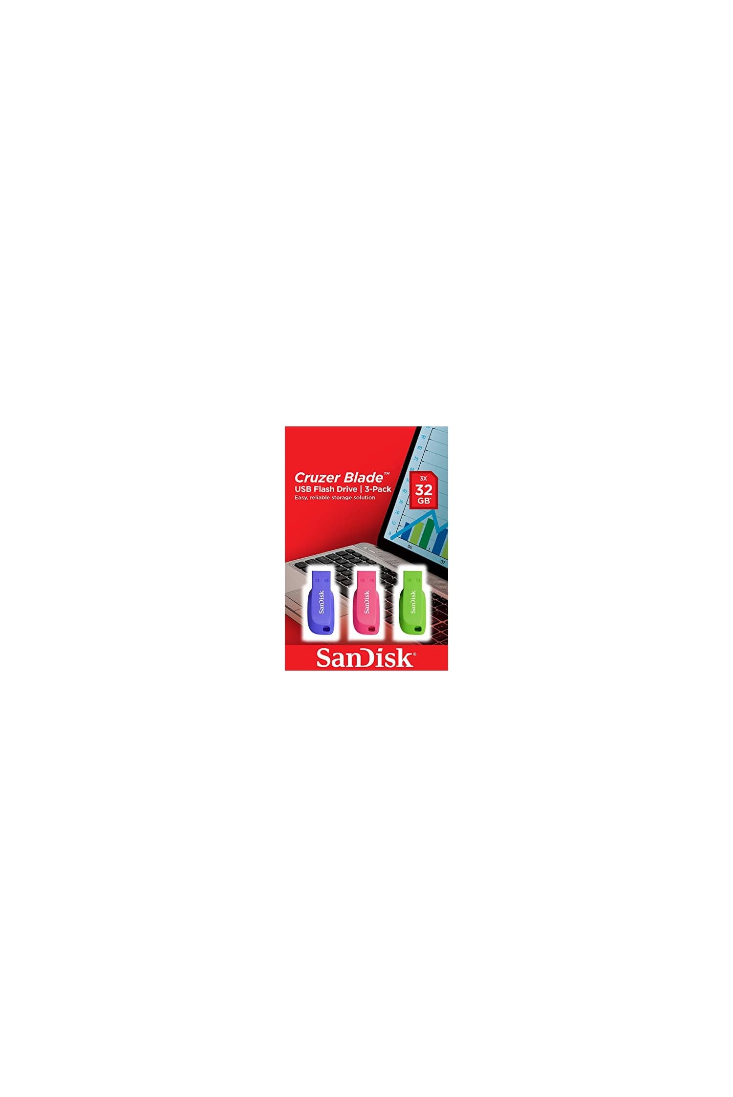 MEMORIA 32GB SANDISK CRUZER BLADE PACK 3 UNIDADES