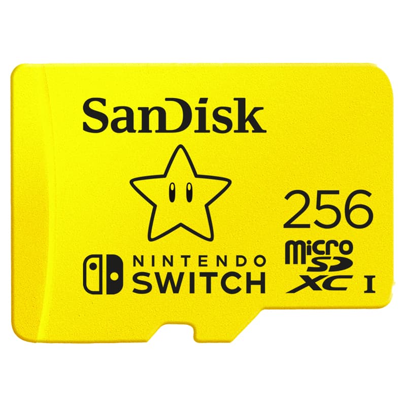 MicroSDXC card for Nintendo Switch 256GB, 100MB/s Read, 90MB/s Write, V30, U3, C10, A1, UHS-1