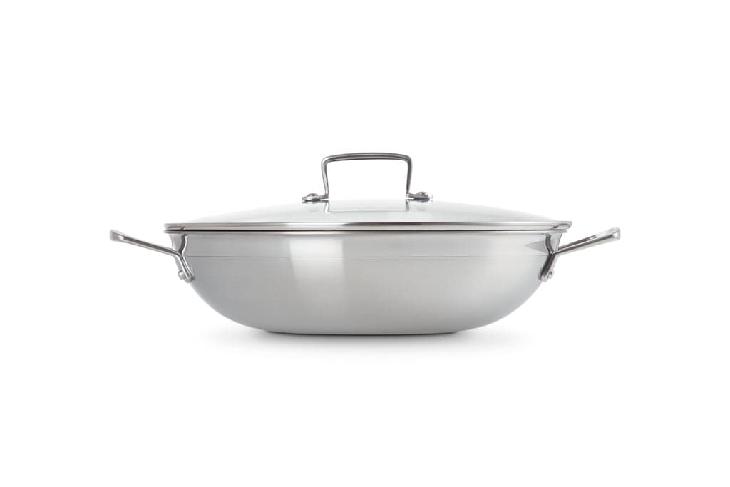 Le Creuset Wok em Aço Antiaderente com Tampa 30cm Aço Inoxidável