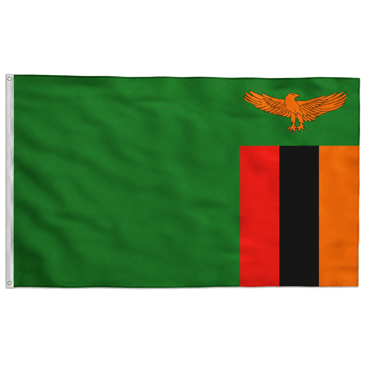 Bandeira da Zâmbia Poliéster 150×90 com Ilhós