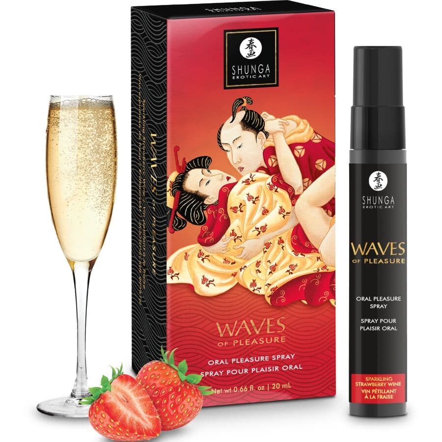 Shunga Waves Seductive Spray Morango 20ml