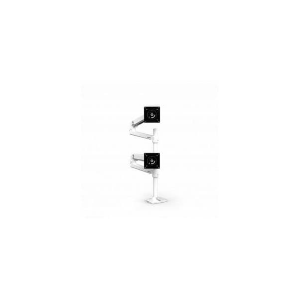 Ergotron LX Dual Stacking Arm Tall Pole -Montagem na secretária para 2 visores LCD -alumínio -branco -tamanho de tela até 40 - 45-509-216