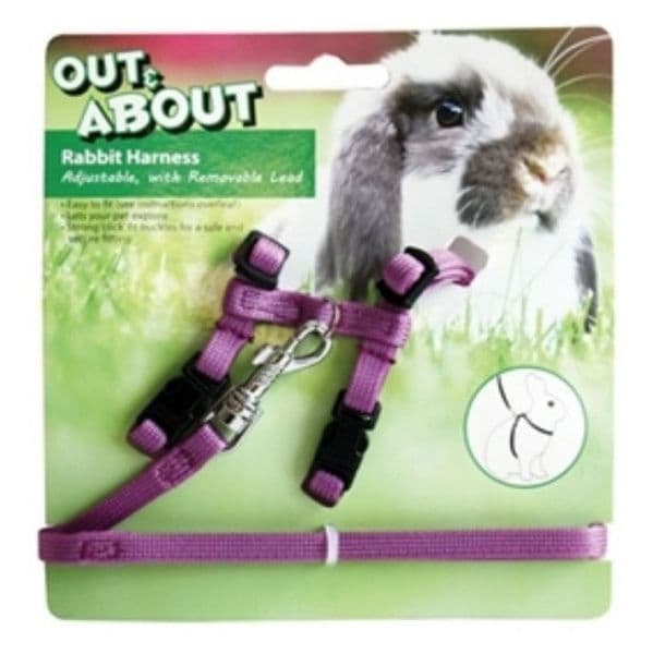Happy Pet Peitoral para Conejos Con Trela 20 30/25 40 cm Nylon Púrpura 559535