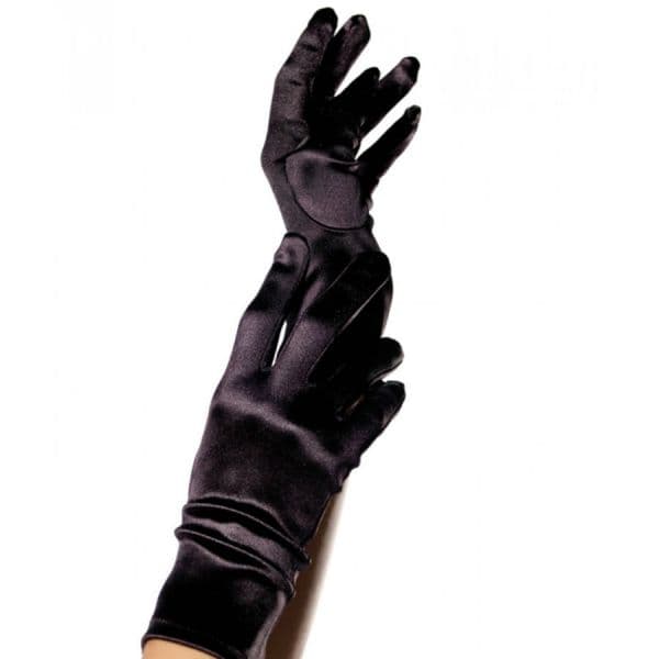 Leg Avenue Luvas Preto Satin - D-218064