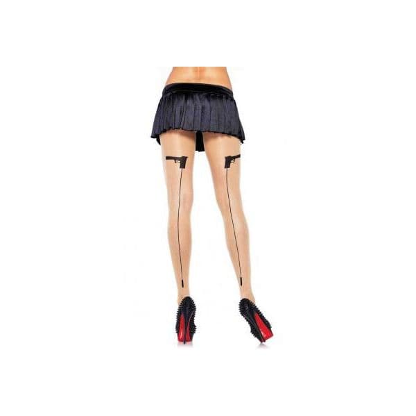 Leg Avenue Collants com Pistola e Bala Impressas Tamanho Único - CP04766