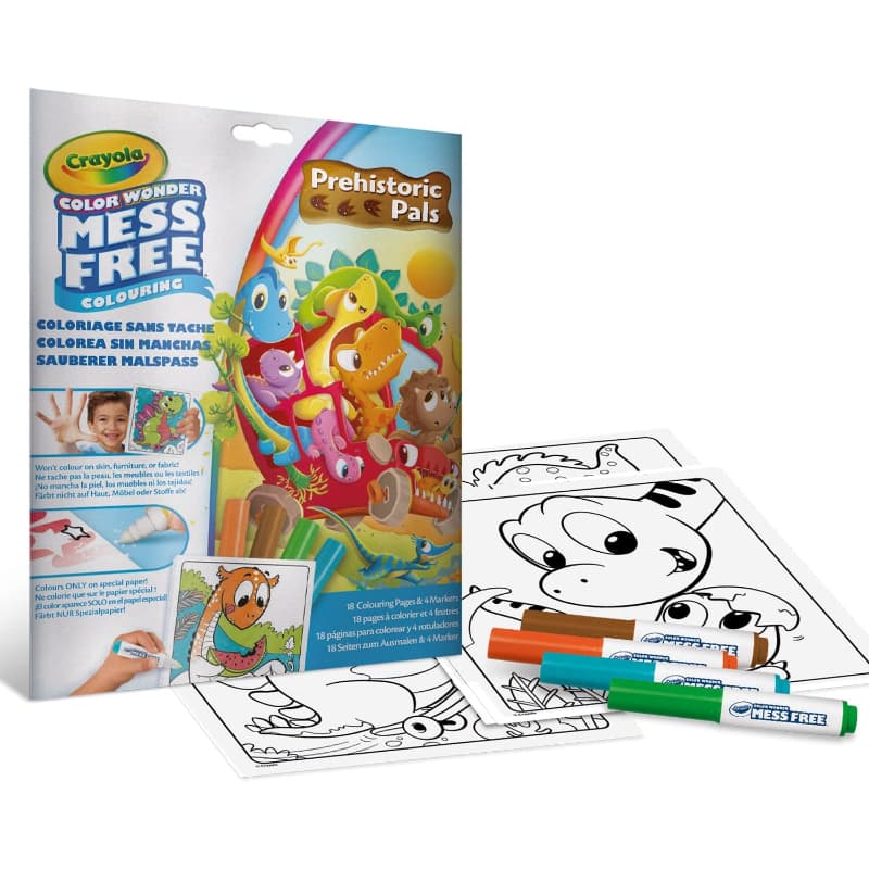 Crayola - Conjunto de Folhas e Marcadores Color Wonder Amigos Dinossauros - MEGAONLINE