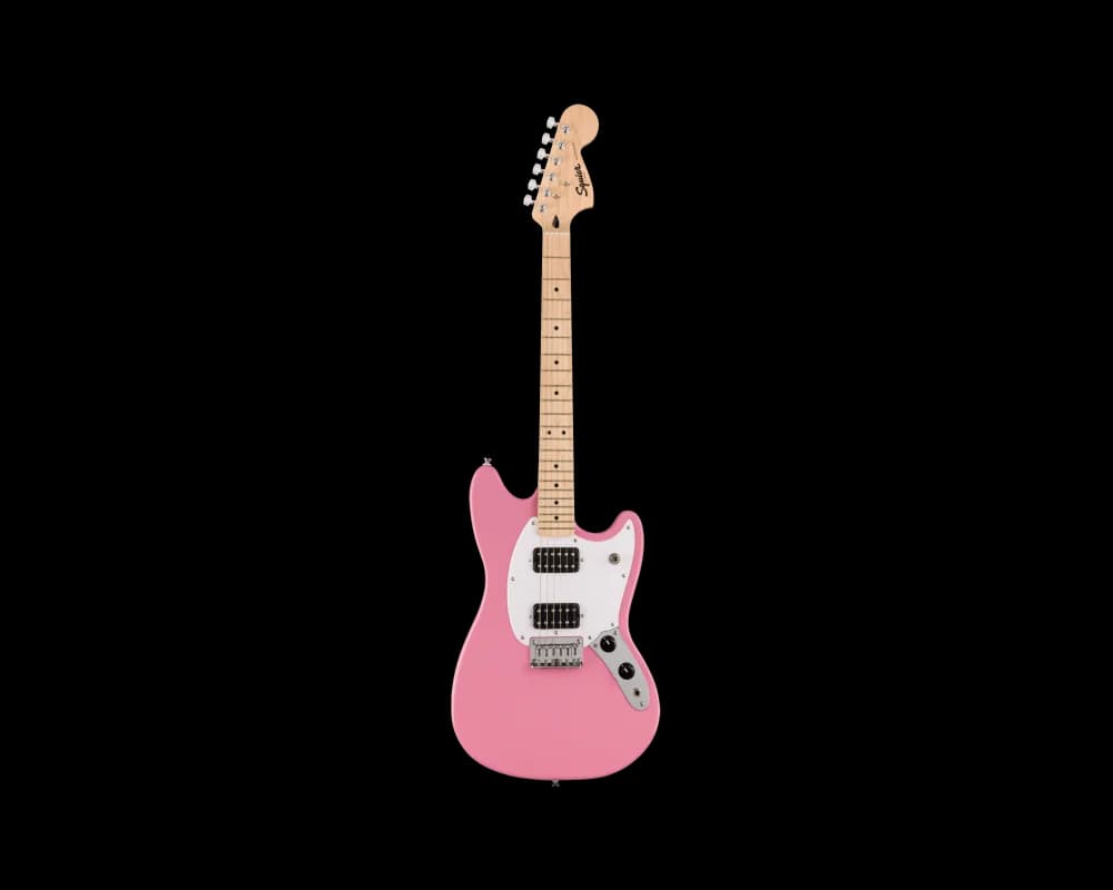Squier by Fender FSR Sonic Mustang HH MN WPG Flash Pink - BimotorDJ