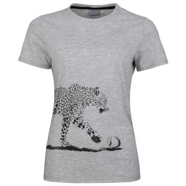Head Racket Leopard Short Sleeve T-shirt Cinzento S Mulher
