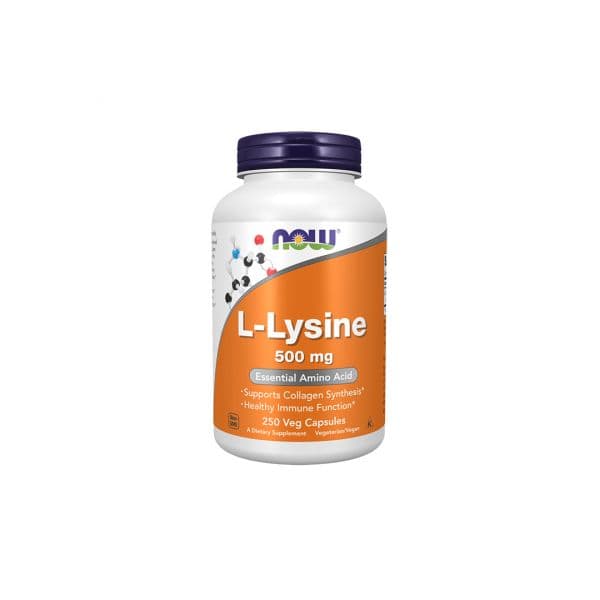 Now L-Lysine 500mg 250 Cápsulas Vegetais