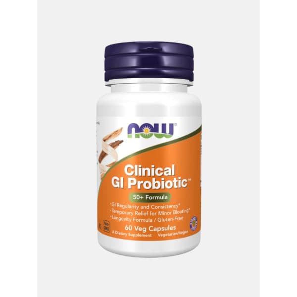 Now Clinical GI Probiotic Formula 50+ 60 Cápsulas Vegetais
