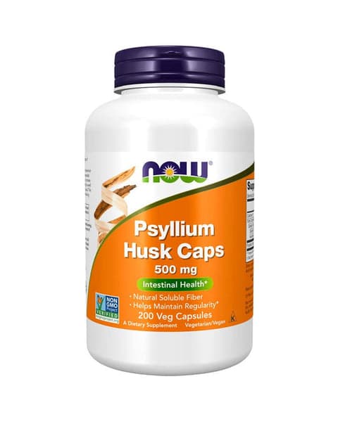 Psyllium Husk - 500mg - 200 Cápsulas - Now Foods