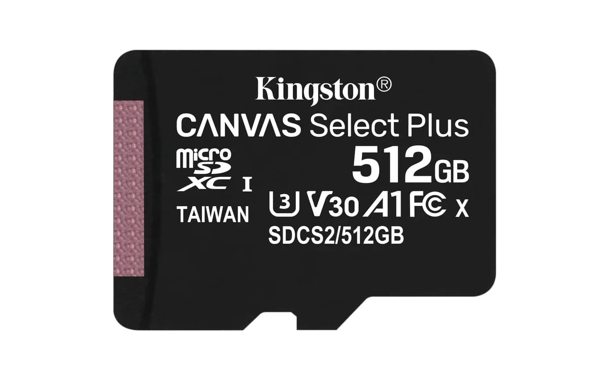 Kingston 512GB MicroSDXC Canvas Select Plus Class10 UHS-I + Adapter - SDCS2/512GB