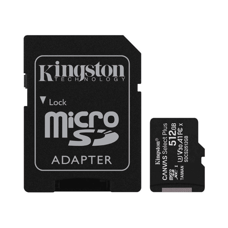 Kingston 512GB MicroSDXC Canvas Select Plus Class10 UHS-I + Adapter - SDCS2/512GB