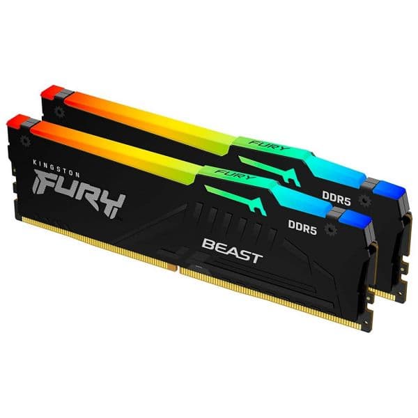 Memória RAM KINGSTON Pack 2x 32GB (64GB) DDR5 CL40 5600MT/s Fury Beast RGB Black