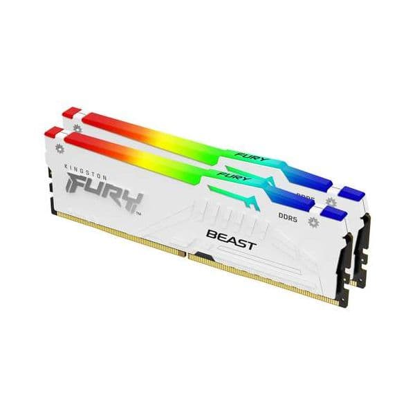 Memória RAM Kingston FURY Beast RGB 32GB (2x16GB) DDR5 CL30 6000MHz White - KF560C30BWEAK2-32