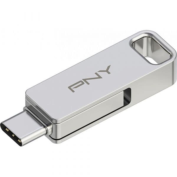 PNY 64GB Duo Link USB 3.2 Tipo-C Prata