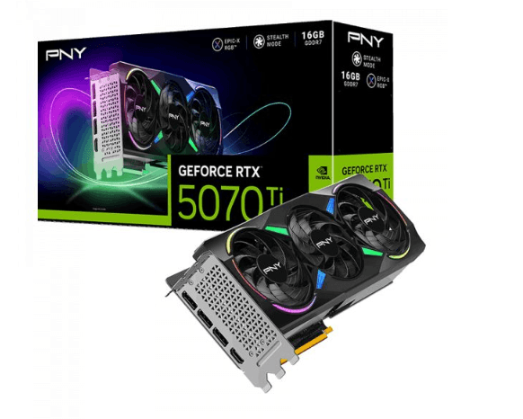 PNY GeForce RTX 5070 Ti ARGB EPIC-X RGB Triple Fan OC 16GB GDDR7 DLSS4
