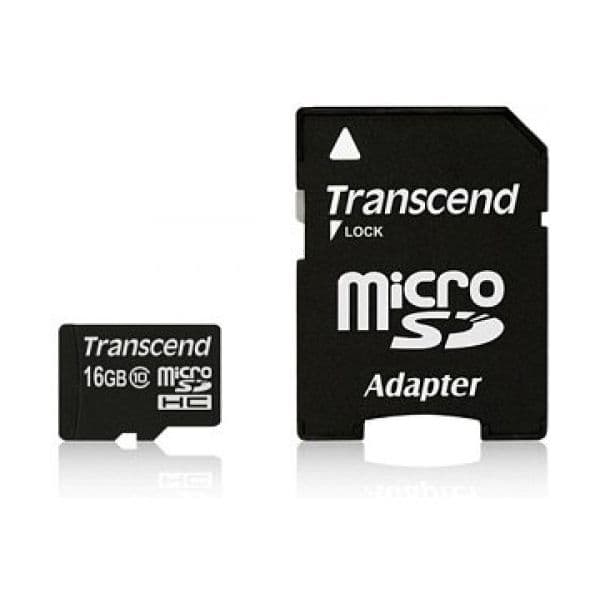 Transcend 16GB Micro SDHC Card 16GB + Adapter Class 10 UHS-I - TS16GUSDU1