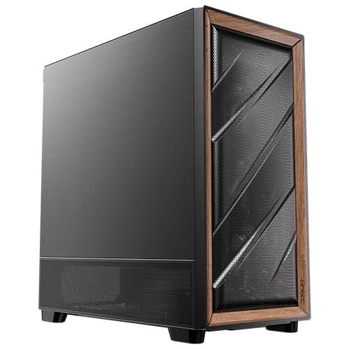 Antec FLUX SE Torre Midi ATX PC Case com Wood Black Finish