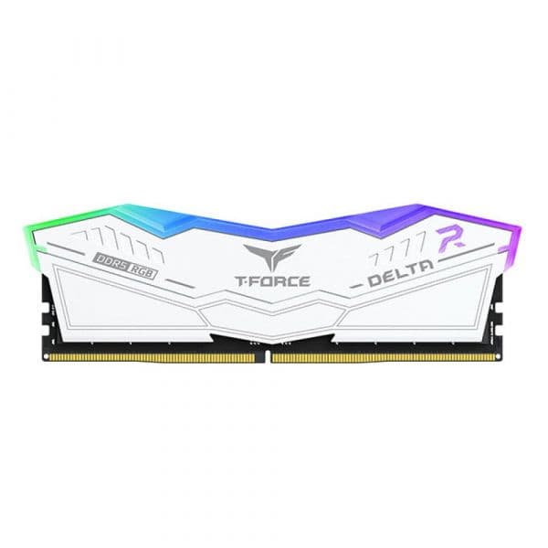 Memória RAM Team Group Kit 32GB (2 x 16GB) DDR5 6000MHz Delta Branco RGB CL30 - FF4D532G6000HC30DC