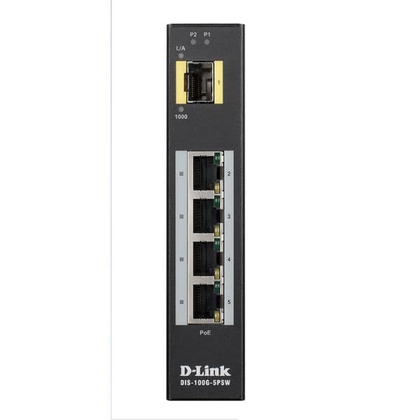 D-Link Switch Industrial Din-rail 4x10/100/10 - DIS-100G-5PSW