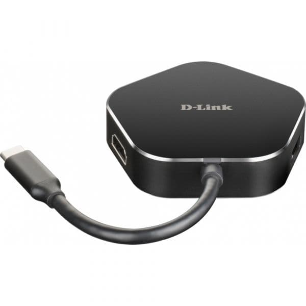 D-Link USB C Macho > 2 x USB 3.0 Tipo A Femea + 1 x HDMI + 1 x USB-C (até 60W) - DUB-M420