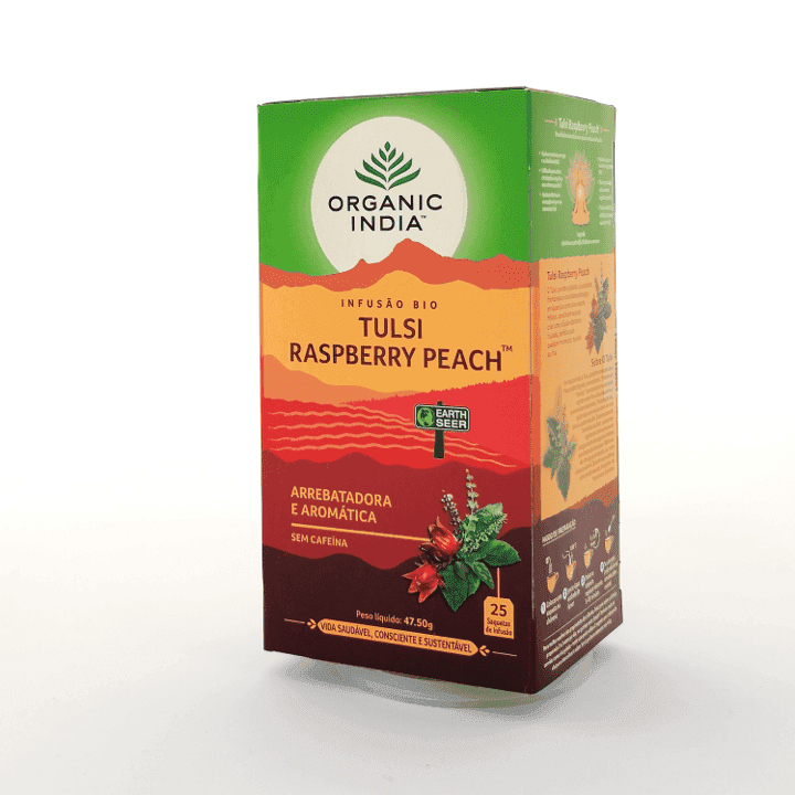 Organic India Infusão Bio Tulsi Raspberry Peach 25 Saquetas
