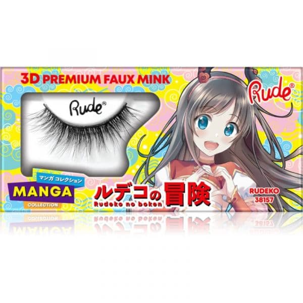Rude Cosmetics Manga Collection 3d Premium Faux Mink Pestanas Falsas Tipo Rudeko 2 Unidades