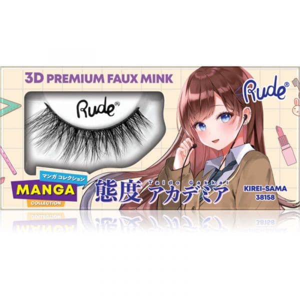 Rude Cosmetics Manga Collection 3d Premium Faux Mink Pestanas Falsas Tipo Kirei-sama 2 Unidades