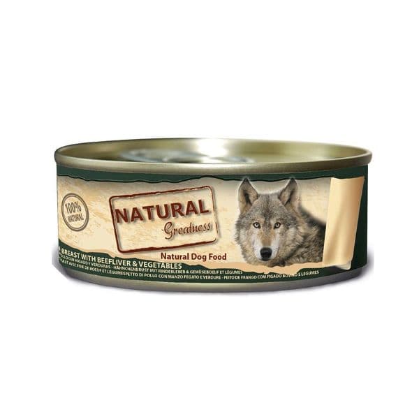 Ração Húmida Natural Greatness Chicken & Beef Liver & Vegetables 156g