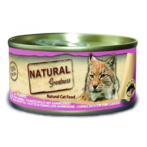 Ração Húmida Natural Greatness Cat Tuna & Shrimp 70g