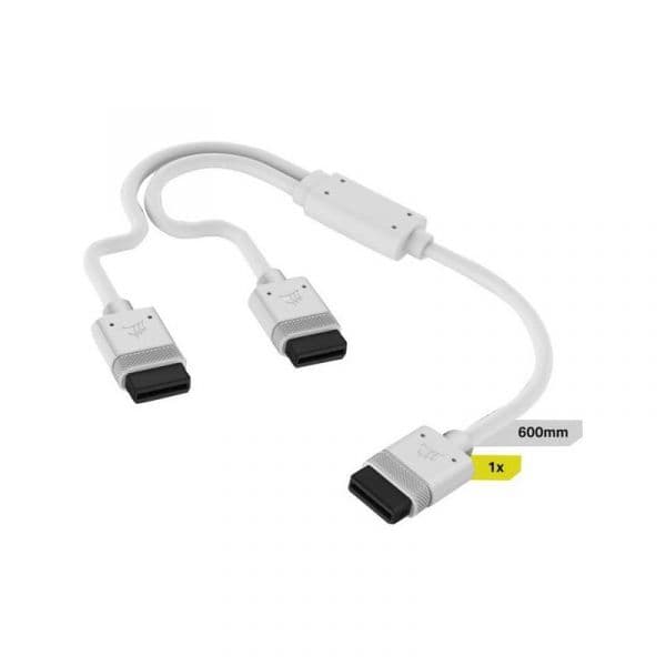 Corsair iCUE LINK Cabo 1x 600mm Y-Cabo com Conectores Retos Branco