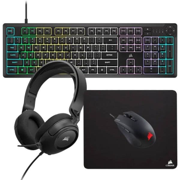 Teclado Corsair Bundle Gaming Teclado + Rato + Headset + Tapete