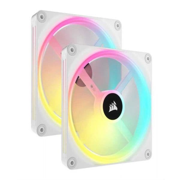 Corsair Ventoinha 140mm iCUE Link QX140 RGB 2000RPM 4 Pinos PWM Branca (Dual Fan Kit)