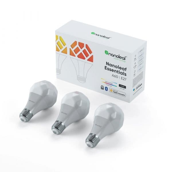Nanoleaf Lâmpada Inteligente Essentials A60 E27 RGB (3-Pack) - NL45-0800WT240E27-3PK