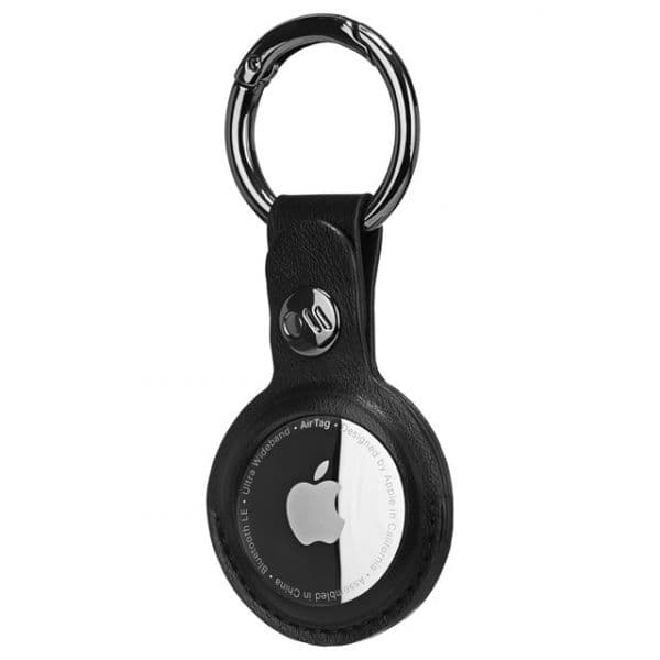 Case Mate Capa Airtag de Efeito Couro Mate com Mosquetão Chaveiro Preto - Tag-cmt-clip-bk