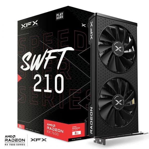 XFX Radeon RX 7600 Speedster SWFT210 Core Gaming 8GB GDDR6 RX-76PSWFTFY